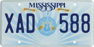MS license plate XAD588