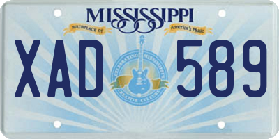 MS license plate XAD589