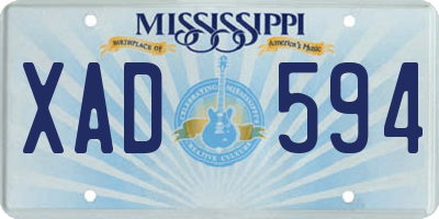 MS license plate XAD594