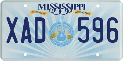 MS license plate XAD596