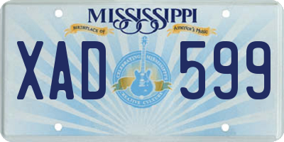 MS license plate XAD599