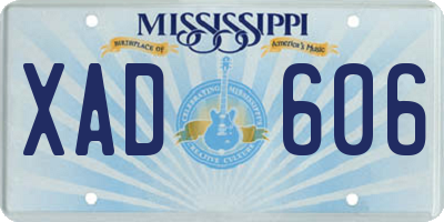 MS license plate XAD606