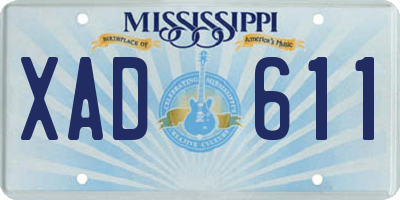 MS license plate XAD611