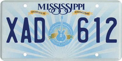 MS license plate XAD612