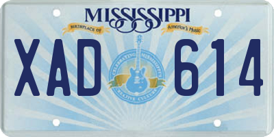 MS license plate XAD614