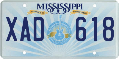 MS license plate XAD618
