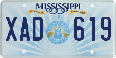MS license plate XAD619