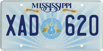 MS license plate XAD620