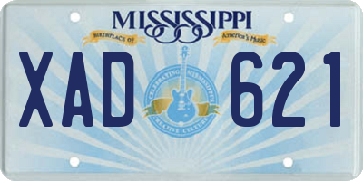 MS license plate XAD621