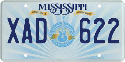MS license plate XAD622