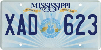 MS license plate XAD623