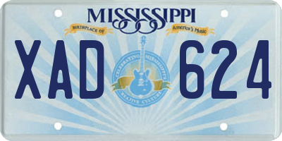 MS license plate XAD624