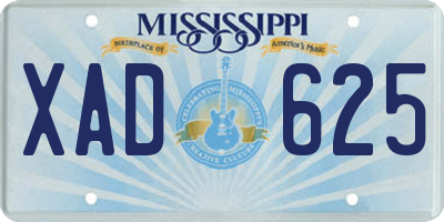 MS license plate XAD625