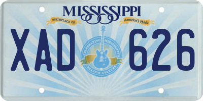 MS license plate XAD626