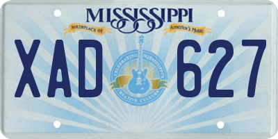 MS license plate XAD627