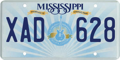 MS license plate XAD628