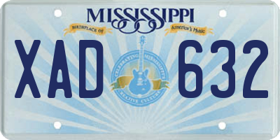 MS license plate XAD632