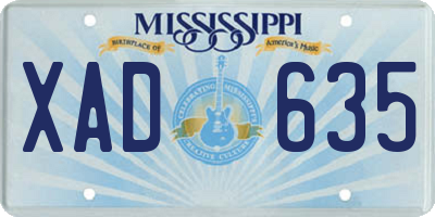 MS license plate XAD635