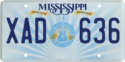 MS license plate XAD636