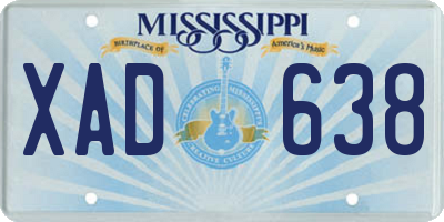 MS license plate XAD638