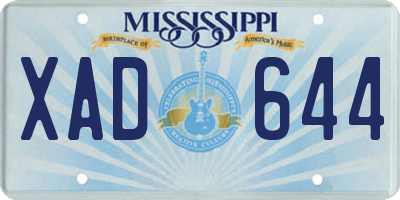 MS license plate XAD644