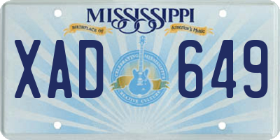 MS license plate XAD649
