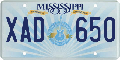 MS license plate XAD650