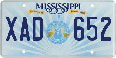 MS license plate XAD652
