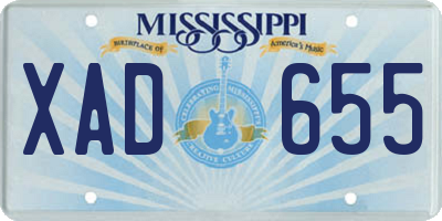 MS license plate XAD655
