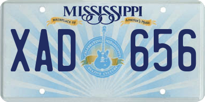 MS license plate XAD656