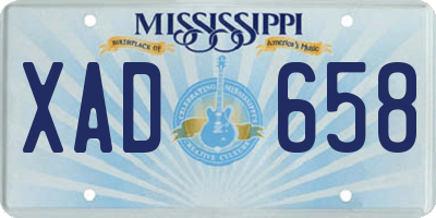 MS license plate XAD658