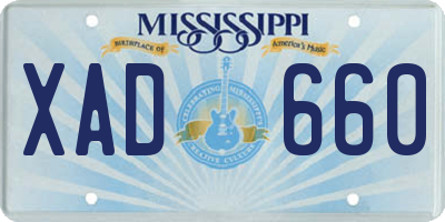 MS license plate XAD660
