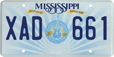 MS license plate XAD661
