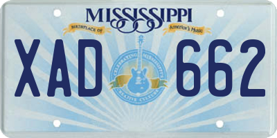 MS license plate XAD662