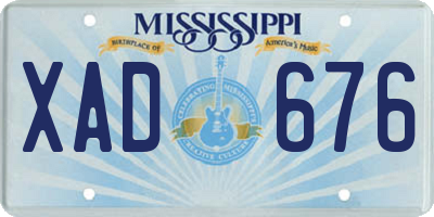 MS license plate XAD676