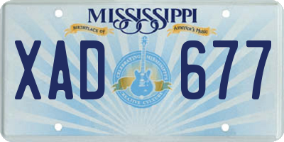 MS license plate XAD677