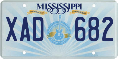 MS license plate XAD682