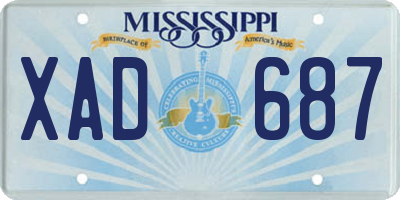 MS license plate XAD687