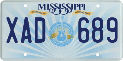 MS license plate XAD689