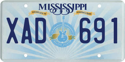 MS license plate XAD691