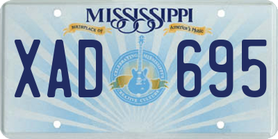 MS license plate XAD695