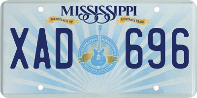 MS license plate XAD696
