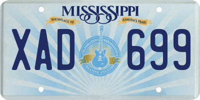 MS license plate XAD699