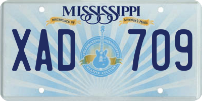MS license plate XAD709