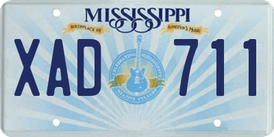 MS license plate XAD711