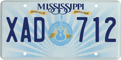 MS license plate XAD712