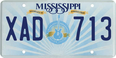 MS license plate XAD713