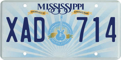 MS license plate XAD714