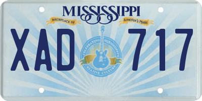 MS license plate XAD717