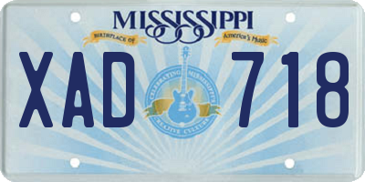 MS license plate XAD718